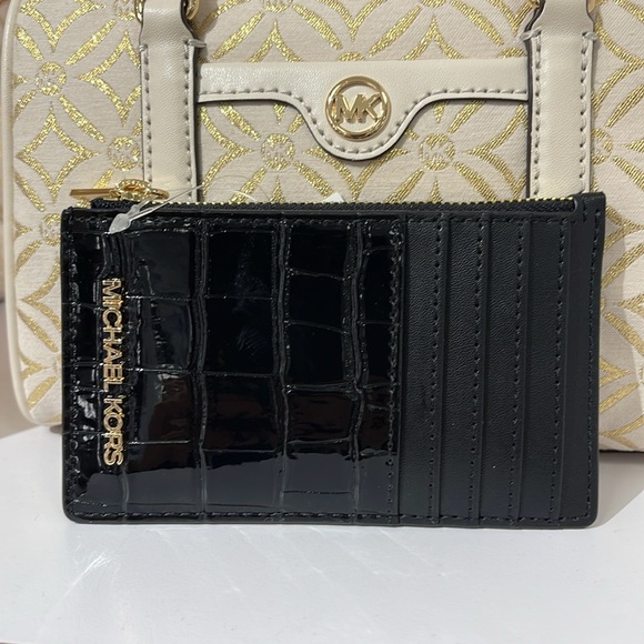 MICHAEL KORS JET SET TRAVEL MEDIUM TZ CARD CASE IN BLACK CROCODILE 
NWT - Picture 14 of 16
